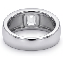Step Cut Diamond ring in 14 Karat White Gold – angle view