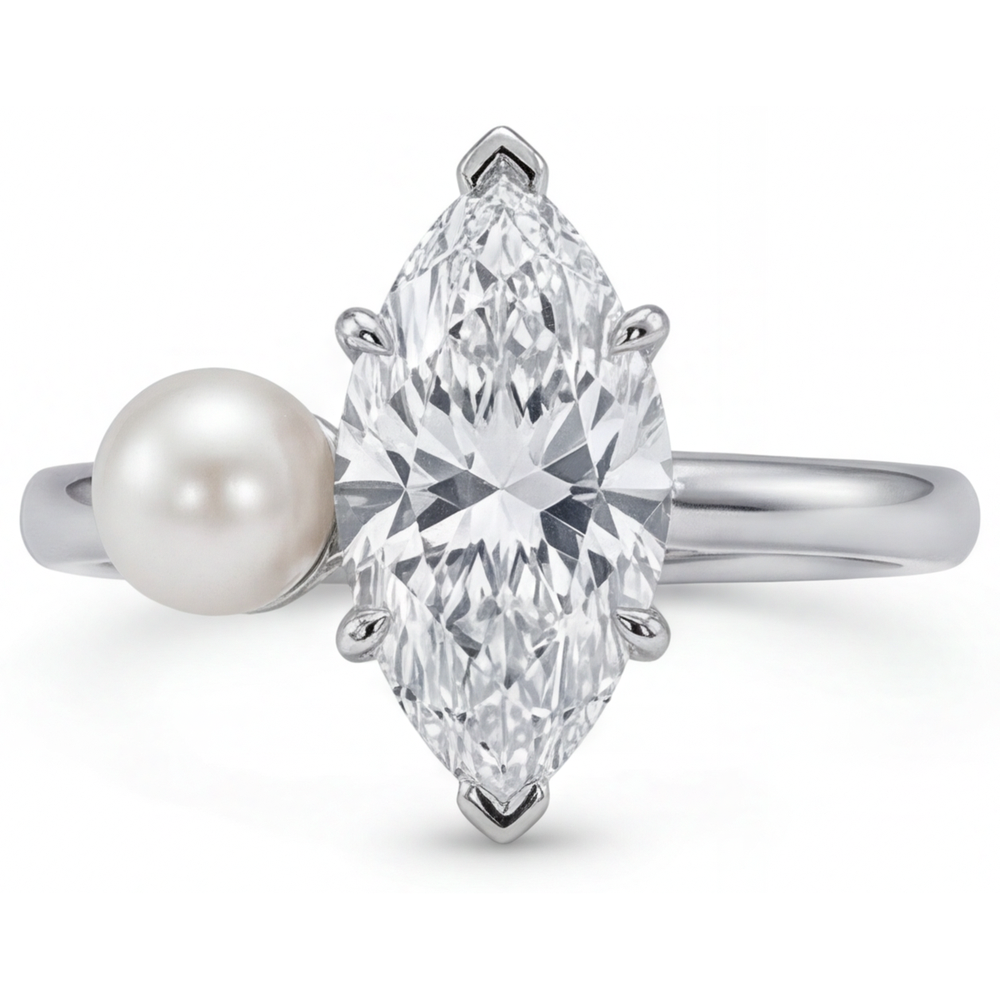 Diamond Single Stone Ring 2.5-ct 14K White Gold – main view