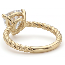 Diamond Trillion Cut Single Stone Ring in 14K Yellow Gold – top view