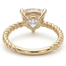 Trillion Cut Diamond ring in 14K Yellow Gold – back view