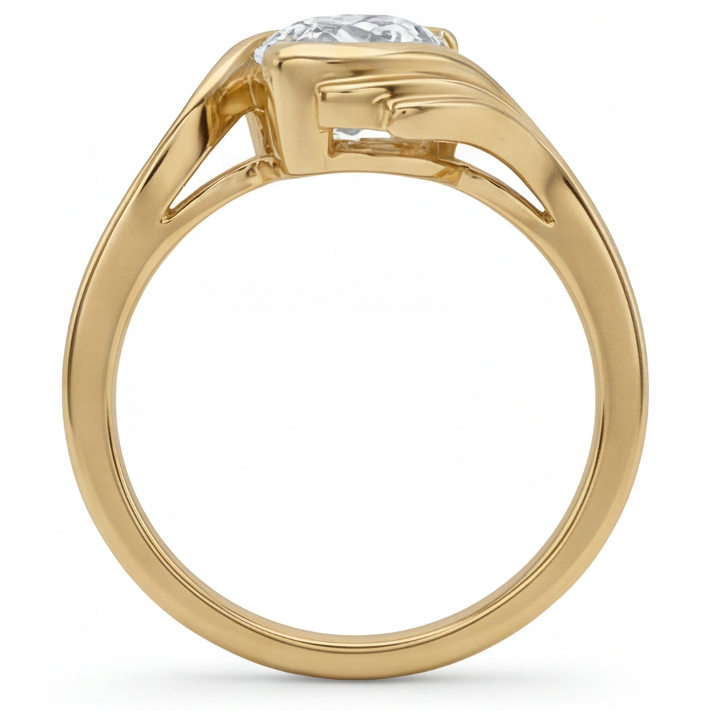 Earth-Mined Diamond Solitaire Engagement Ring 1.50 ct 14 Karat Yellow Gold – profile view