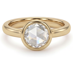 Rose Cut Solitaire Engagement Ring – Diamond 2.75 ct 14K Yellow