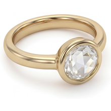 Solitaire Engagement Ring 14K Yellow Gold with Diamond – angle view