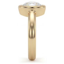 Diamond Round Brilliant Solitaire Engagement Ring in 14K Yellow Gold – profile view