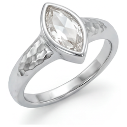 Diamond Solitaire Ring – Rose Cut 1.25 ct 14K White Gold