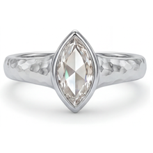 Diamond Marquise Cut Solitaire Ring in 14K White Gold – front view