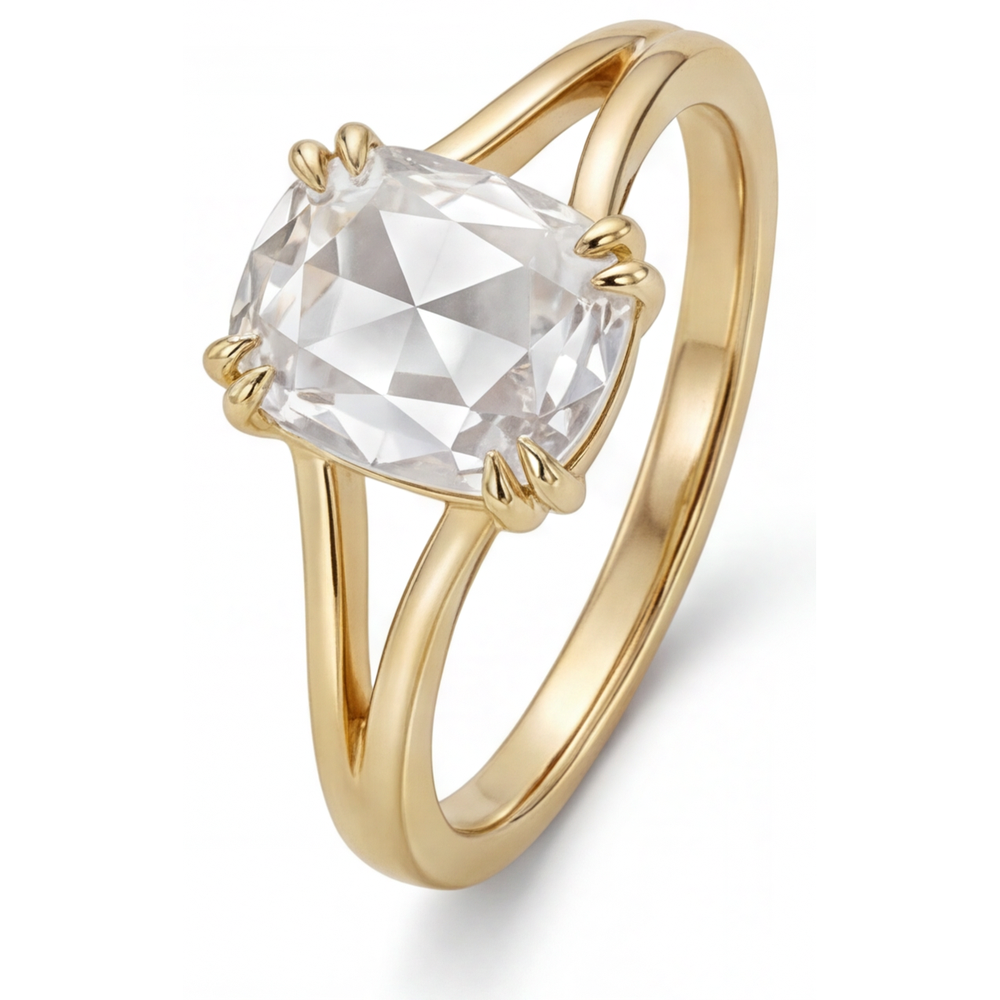 Genuine Diamond Solitaire Ring – front view