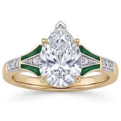 Handcrafted Diamond Solitaire Ring with Accents 2 ct – 14K Two