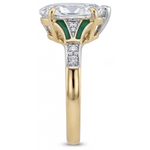 Handcrafted Solitaire Ring with Accents 2 ct – profile view