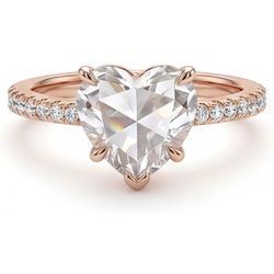Luxury Solitaire with Side Stones with Antique Rose Cut Diamond