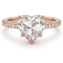 Solitaire with Side Stones 14K Rose Gold with Diamond – main view