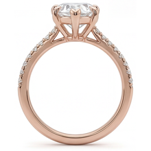 Real Diamond Solitaire with Side Stones 2 ct 14K Rose Gold – top view