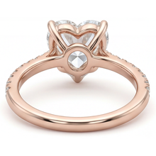 Diamond Solitaire with Side Stones 2-ct 14K Rose Gold – back view