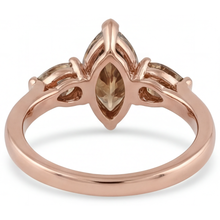 Authentic Diamond Three Stone Ring 1.5 ct 14K Rose Gold – angle view
