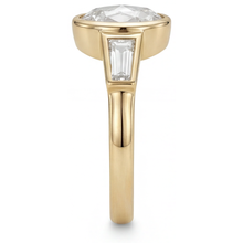 Diamond Three Stone Ring 2-ct 14 Karat Yellow Gold – angle view