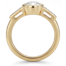 Diamond Three Stone Ring 2-ct 14 Karat Yellow Gold – profile view