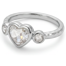 Earth-Mined Diamond Three Stone Ring 2 ct 14K White Gold – side view