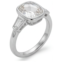 Handcrafted Diamond Three Stone Ring 3 ct – front view