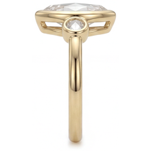 Diamond Marquise Cut Trilogy Ring in 14K Yellow Gold – angle view