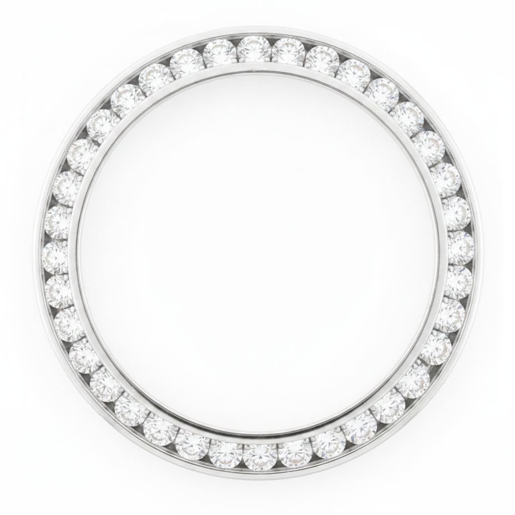 Diamond Watch Bezel 1 Carat 28 mm To Fit Rolex Datejust Natural Real Stainless Steel Round Channel