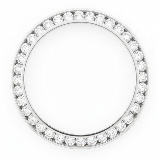 Diamond Watch Bezel 1 Carat 28 mm To Fit Rolex Datejust Natural Real Stainless Steel Round Channel