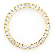 Diamond Watch Bezel 2.5 Carat 28 mm To Fit Rolex Datejust Real Natural 14K Yellow Gold Round