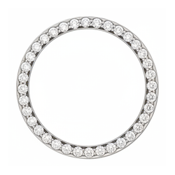 Diamond Watch Bezel 2 Carat 28 mm To Fit Rolex Datejust Natural 14K White Gold Round Pave