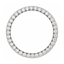 Diamond Watch Bezel 2 Carat 28 mm To Fit Rolex Datejust Natural 14K White Gold Round Pave