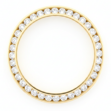 Diamond Watch Bezel 2 Carat 28 mm To Fit Rolex Datejust Real Genuine 14K Yellow Gold Round Channel