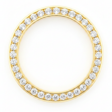 Diamond Watch Bezel 2 Carat 28 mm To Fit Rolex Datejust Real Genuine 14K Yellow Gold Round Pave