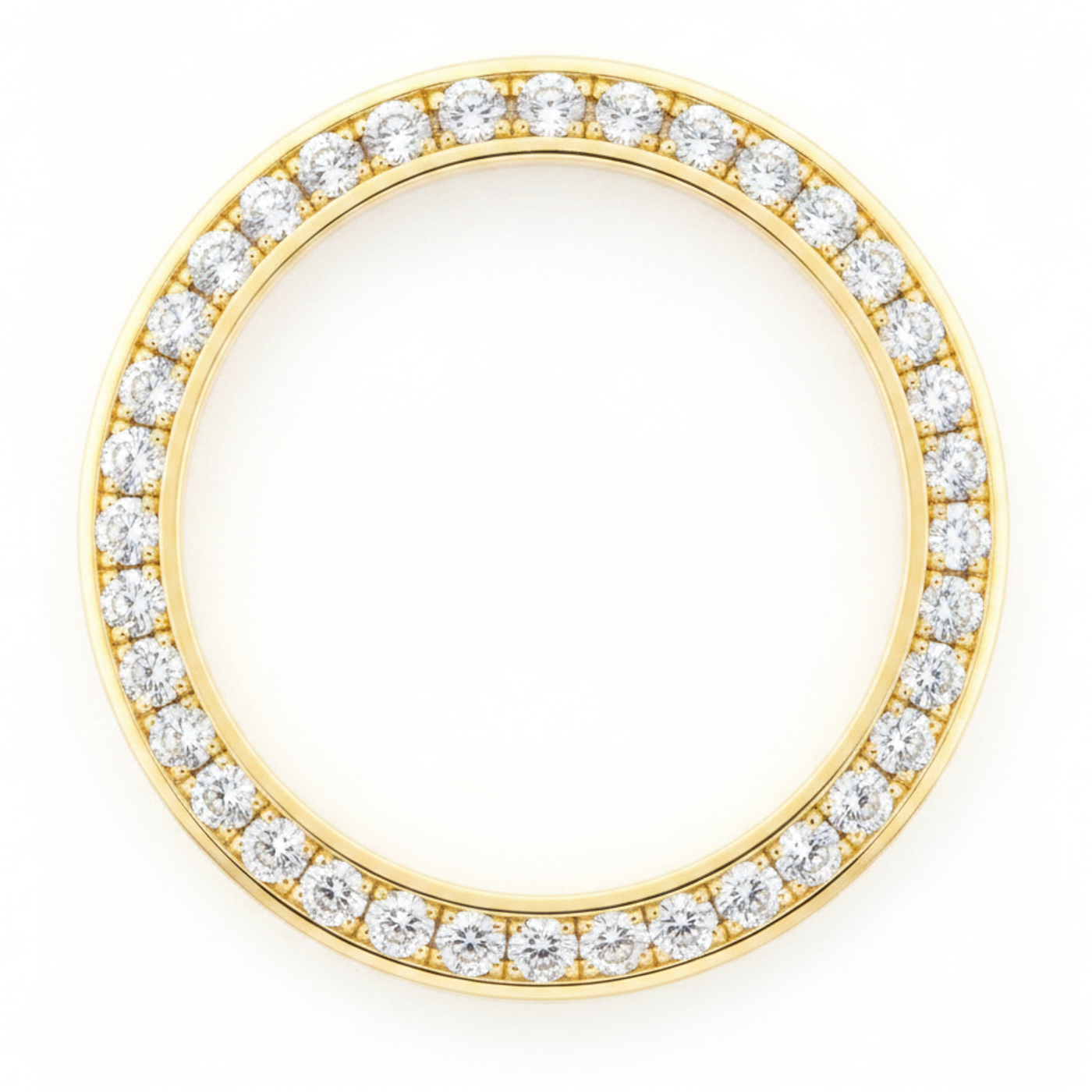 Diamond Watch Bezel 2 Carat 28 mm To Fit Rolex Datejust Real Genuine 14K Yellow Gold Round Pave