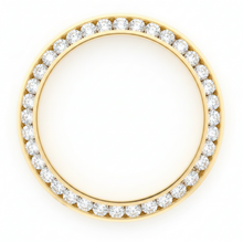 Diamond Watch Bezel 3 Carat 28 mm To Fit Rolex Datejust Genuine Natural 14K Yellow Gold Round Channel