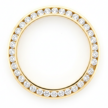 Diamond Watch Bezel 5 Carat 28 mm To Fit Rolex Datejust Natural Real 14K Yellow Gold Round Channel