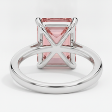 Peach Color Sapphire 2.5 Carat Genuine Emerald Padparadscha Solitaire Ring 14K White Gold