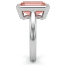 Peach Color Sapphire 2.5 Carat Natural Emerald Padparadscha Bezel Solitaire Ring 14K White Gold