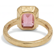 Peach Color Sapphire 3 Carat Natural Emerald Padparadscha Bezel Solitaire Ring 14K Yellow Gold