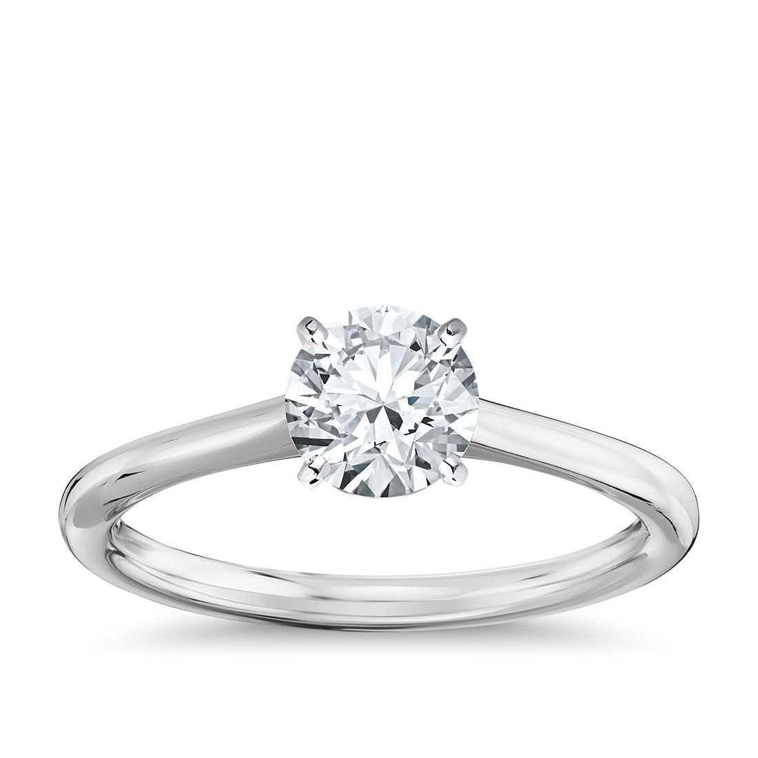 Solitaire 1 Carat Natural Earth Mined Diamond Engagement Ring Gold White 14K