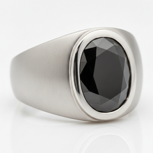 Black Diamond Engagement Ring 3.79 Carat Real Oval Fancy Bezel Platinum
