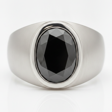 Black Diamond Engagement Ring 3.79 Carat Real Oval Fancy Bezel Platinum