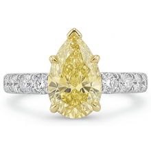 Fancy Yellow Diamond Fine Jewelry Ring 1.5-ct Two-Tone 14K Gold – profile view