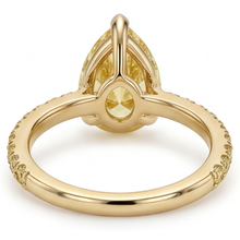 Authentic Fancy Yellow Diamond Fine Jewelry Ring 3 ct 14K Yellow Gold – top view