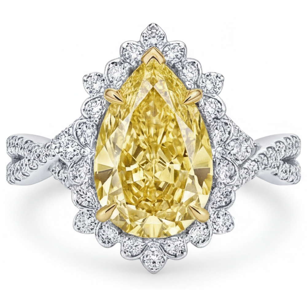 Elegant Halo Engagement Ring 3 ct – main view