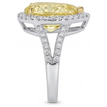 Luxury Fancy Yellow Diamond Halo Engagement Ring 3 ct – top view