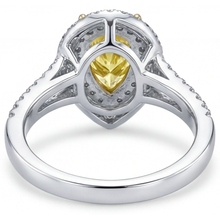 Halo Ring Two-Tone 14K Gold with Fancy Yellow Diamond – back view