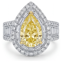 Halo Ring Two-Tone 14K Gold with Fancy Yellow Diamond – main view