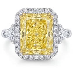 VVS Clarity Fancy Yellow Diamond Halo Setting Ring 3 ct – 14K