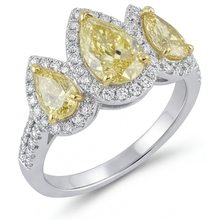 Fancy Yellow Diamond Ring 1.5-ct 14K Two Tone Gold – side view