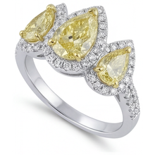Genuine Fancy Yellow Diamond Ring – angle view