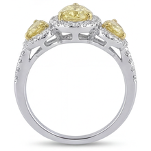 Fancy Yellow Diamond Ring 1.5-ct 14K Two Tone Gold – top view