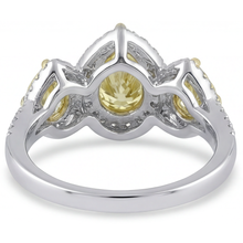 Fancy Yellow Diamond Ring 1.5-ct 14K Two Tone Gold – back view